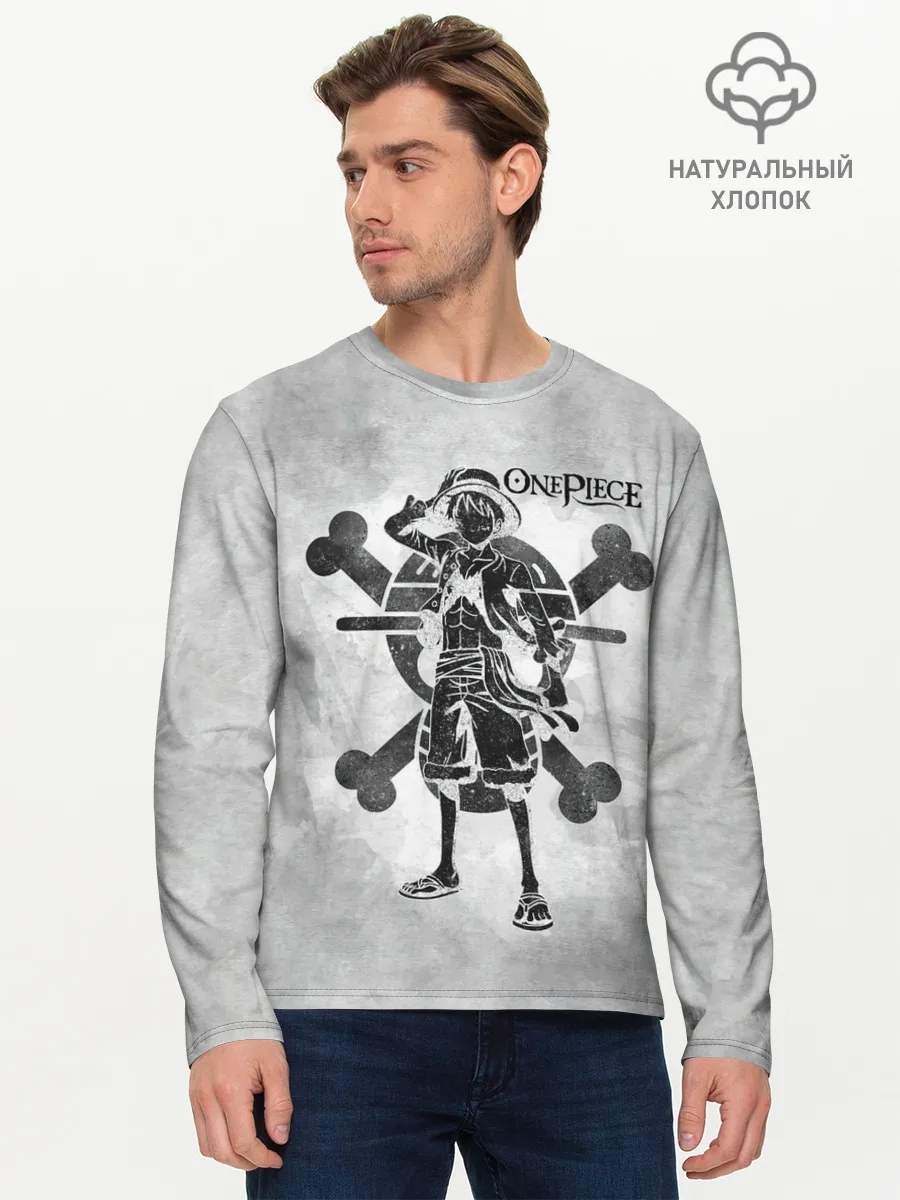 Мужской лонгслив базовый / Манки Д. Луффи пират Соломенной Шляпы