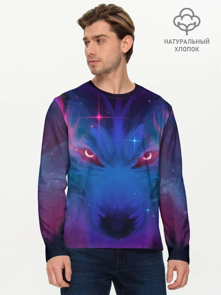 Мужской лонгслив базовый / Космо Волк