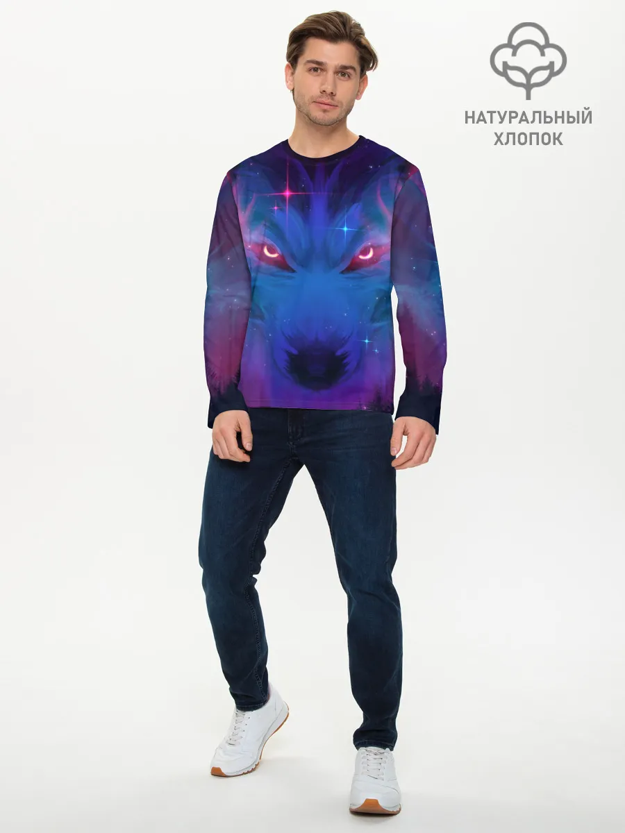 Мужской лонгслив базовый / Космо Волк