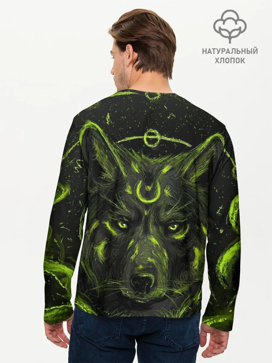 Мужской лонгслив базовый / Эзотерический Волк