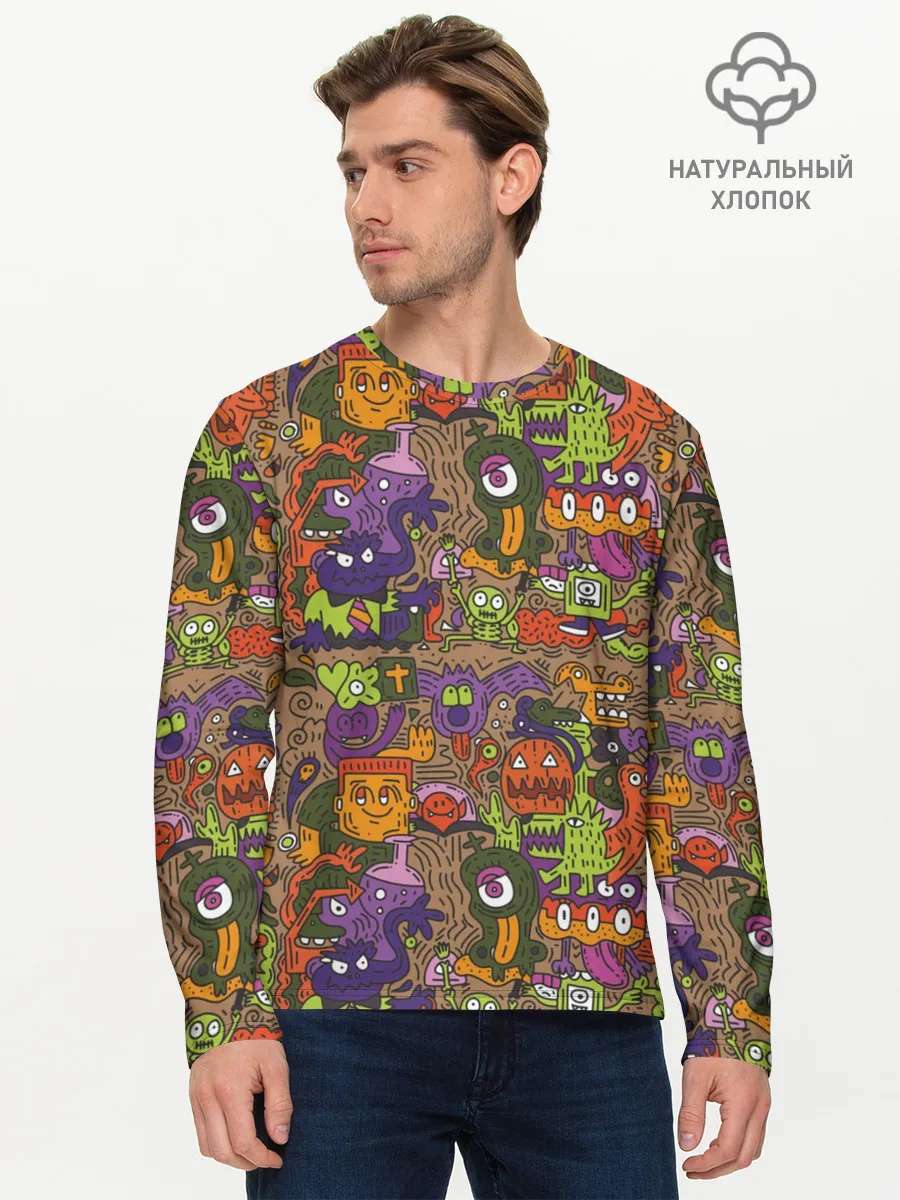 Мужской лонгслив базовый / Монсты