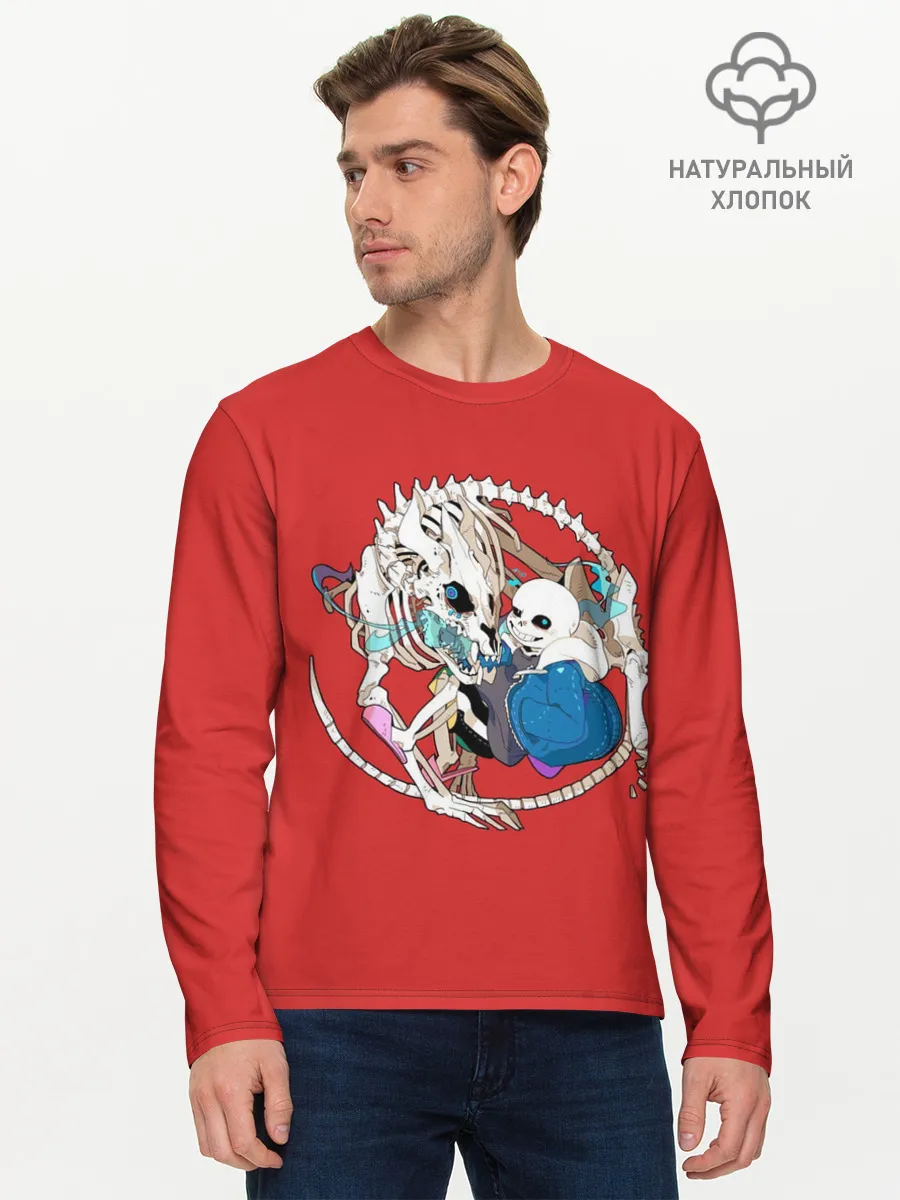 Мужской лонгслив базовый / Снас и дракон