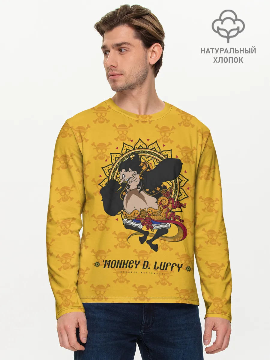 Мужской лонгслив базовый / Резиновый Манки Д. Луффи One Piece