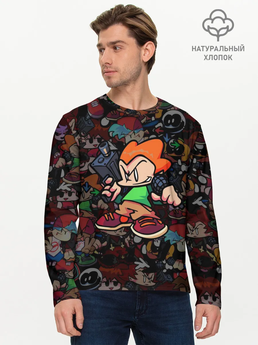 Мужской лонгслив базовый / Friday Night Funkin Пико