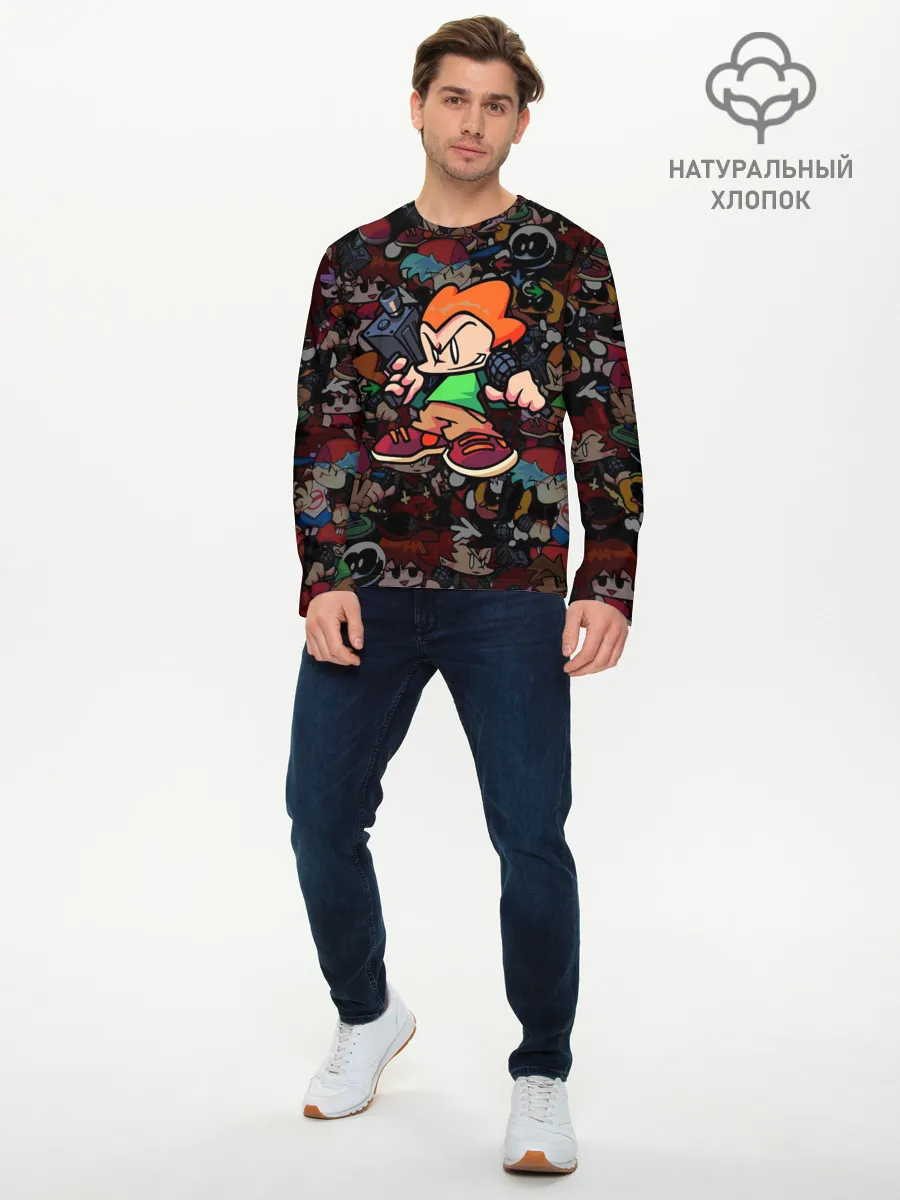 Мужской лонгслив базовый / Friday Night Funkin Пико