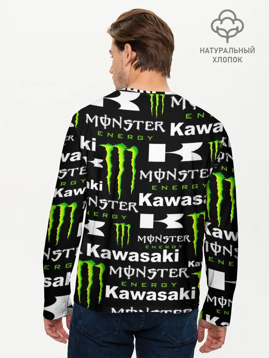 Мужской лонгслив базовый / KAWASAKI X MONSTER ENERGY
