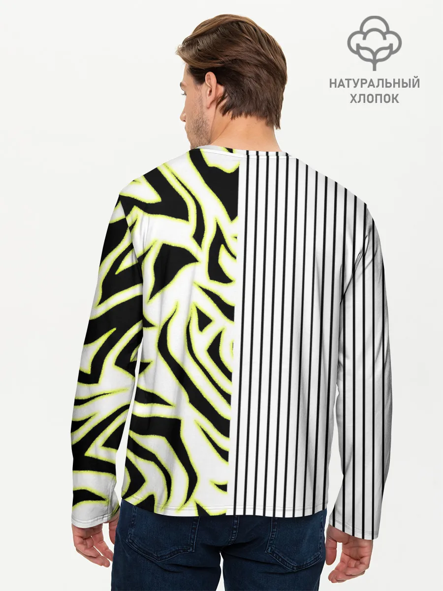 Мужской лонгслив базовый / Зебра