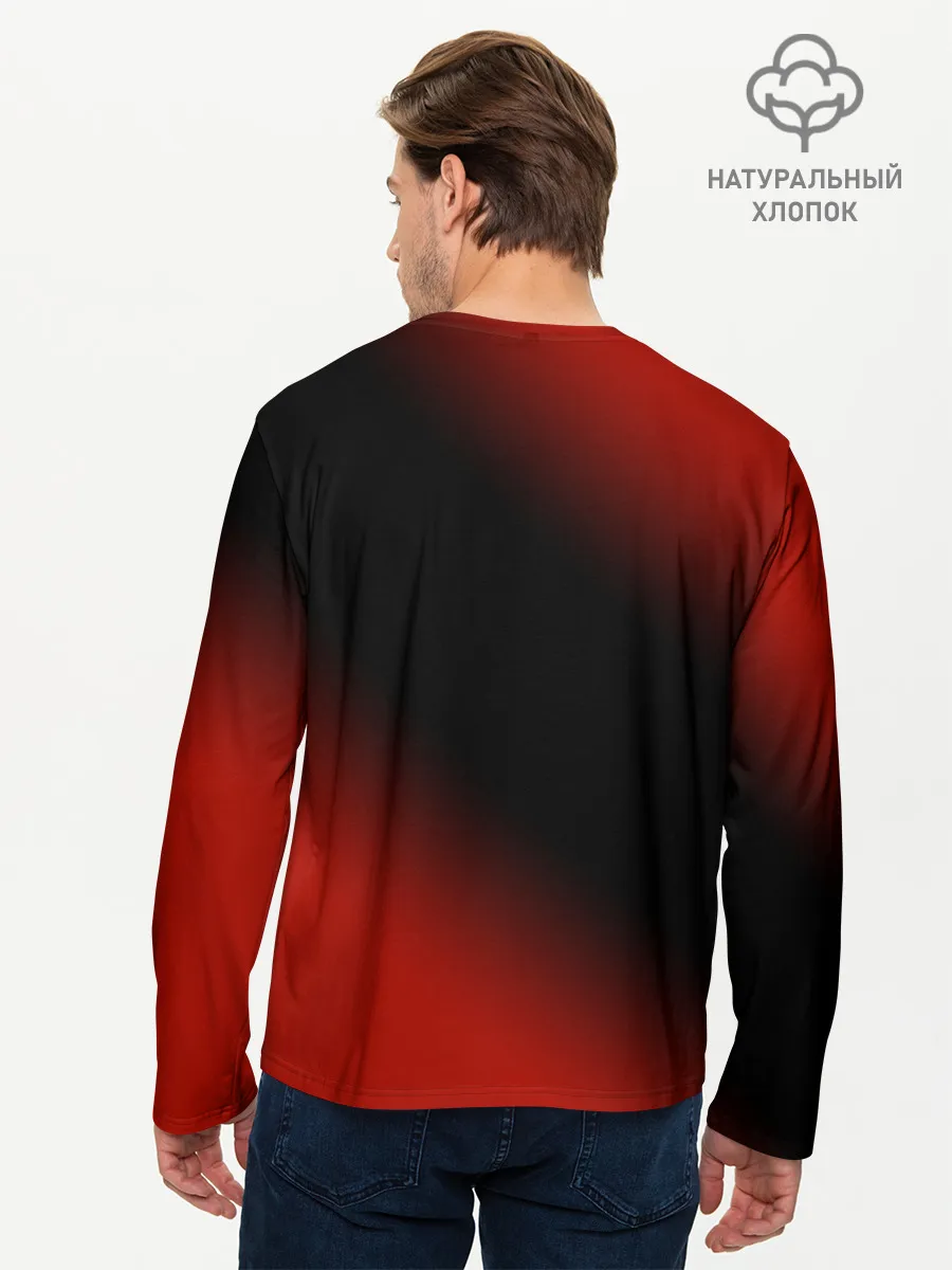 Мужской лонгслив базовый / Yoga Cat - Gradient