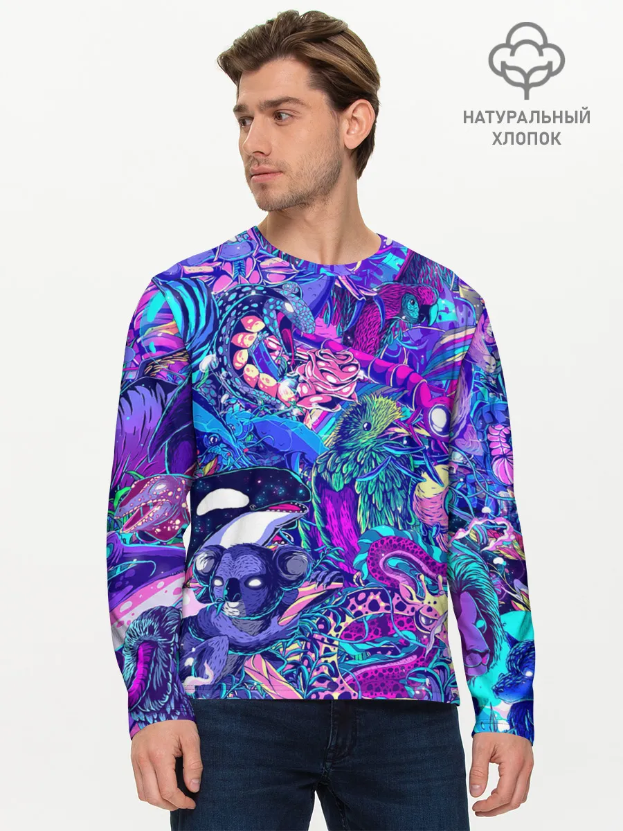 Мужской лонгслив базовый / Неоновые Звери