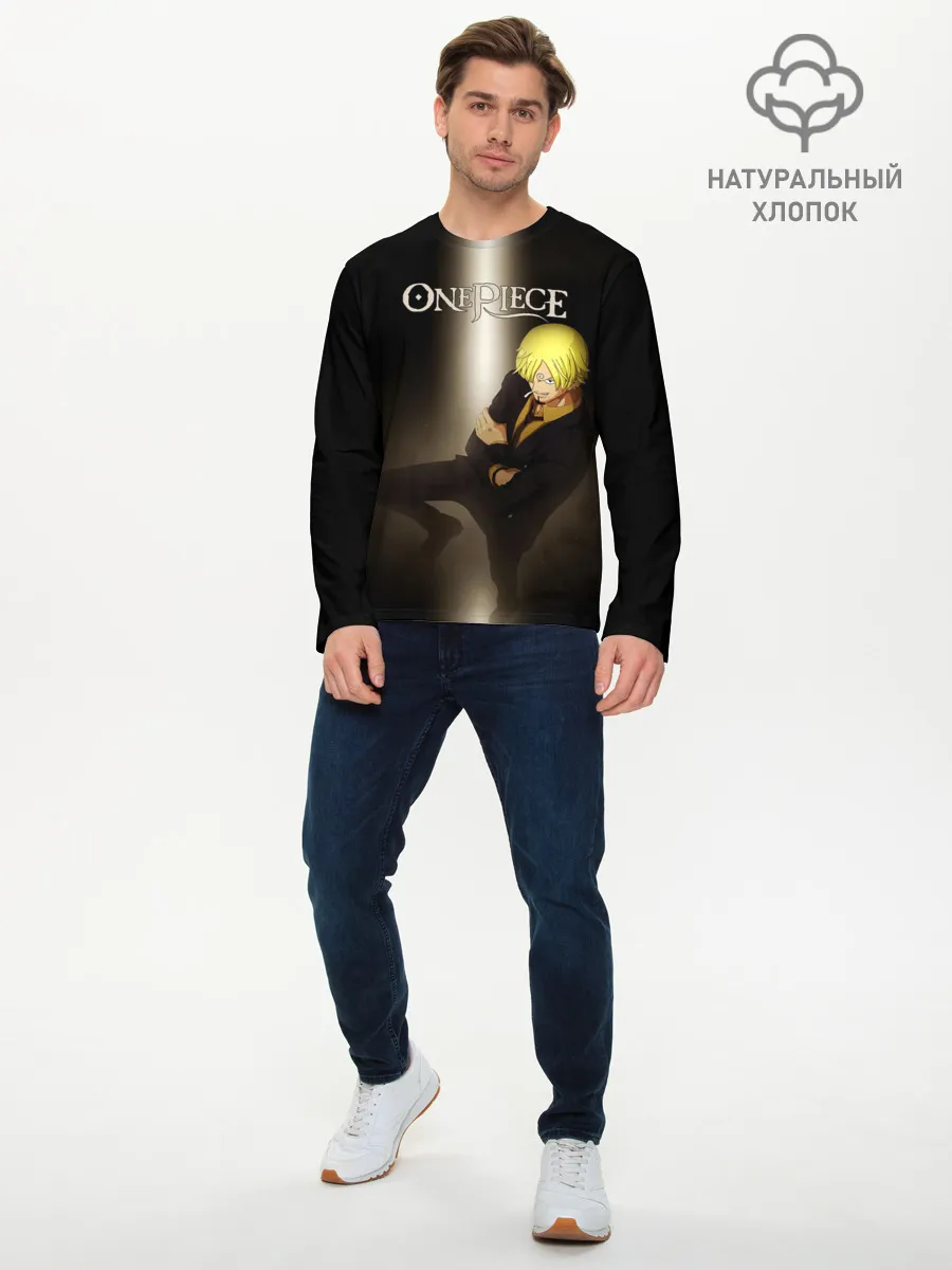 Мужской лонгслив базовый / Винсмок Санджи | One Piece. Большой куш