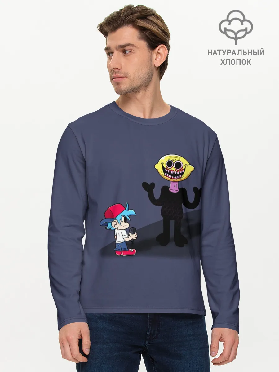 Мужской лонгслив базовый / Бойфренд и Монстр