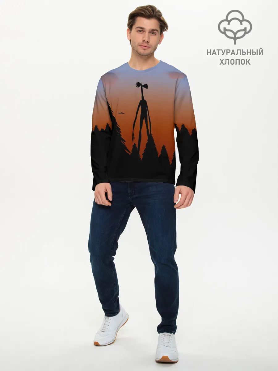 Мужской лонгслив базовый / Сиреноголовый |Siren Head| Лес