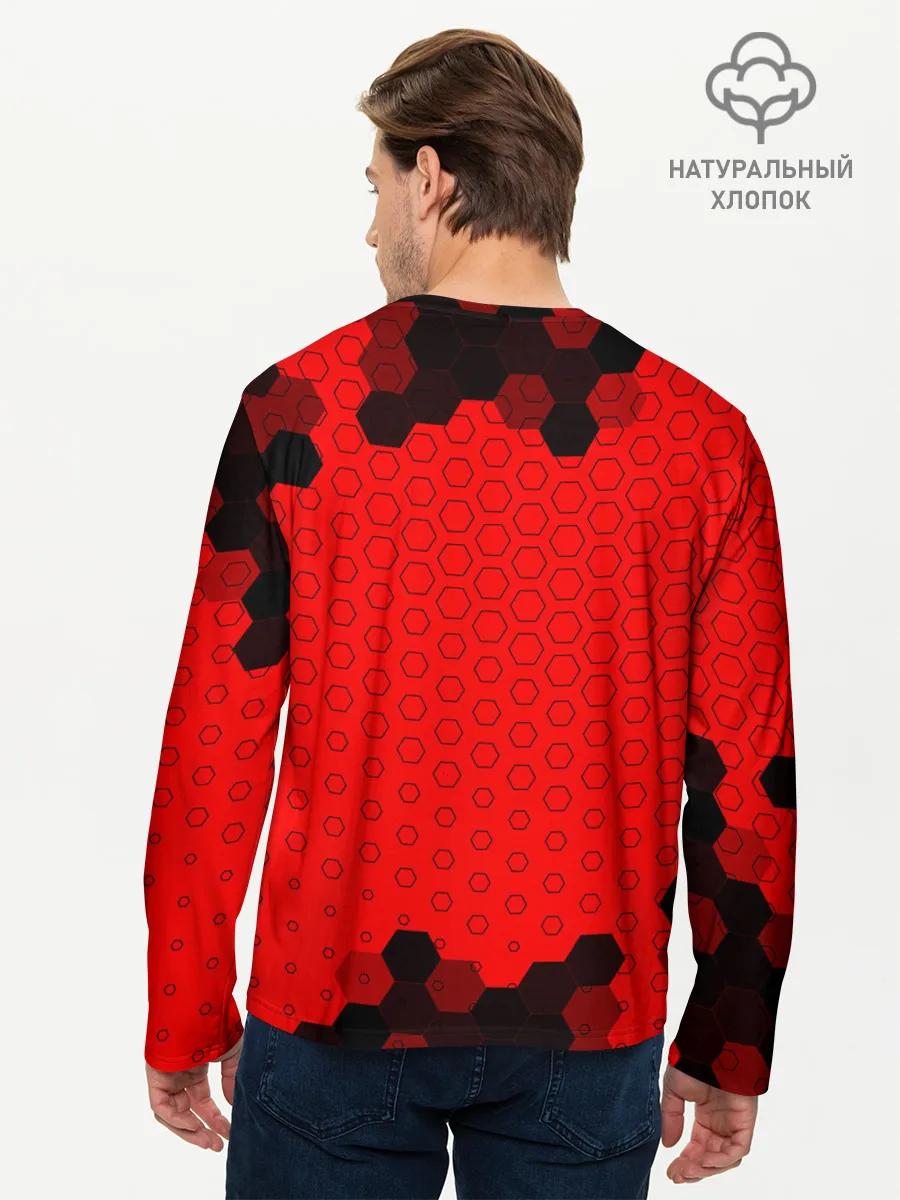 Мужской лонгслив базовый / Deathloop - Череп - Соты