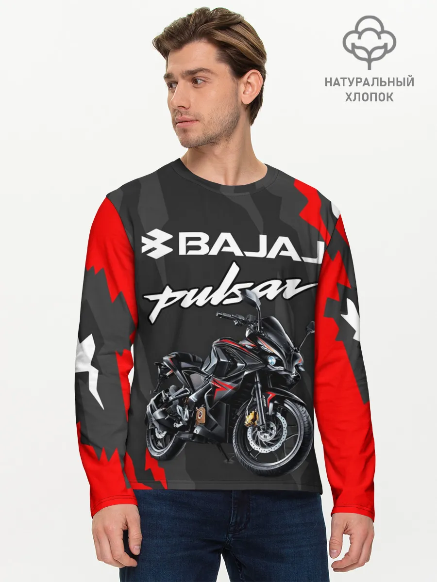 Мужской лонгслив базовый / BAJAJ PULSAR / БАДЖАДЖ ПУЛЬСАР