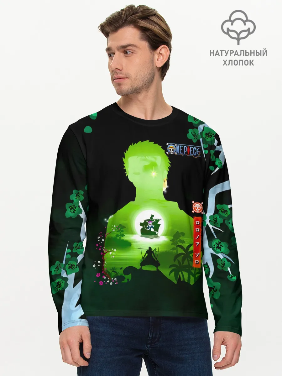 Мужской лонгслив базовый / Зоро One Piece. Большой куш