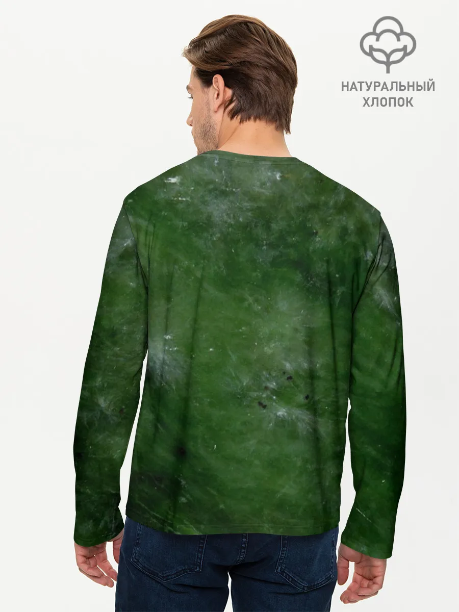 Мужской лонгслив базовый / Точки На нефритовом Фоне