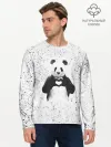 Мужской лонгслив базовый / Панда Любовь Сердце Брызги