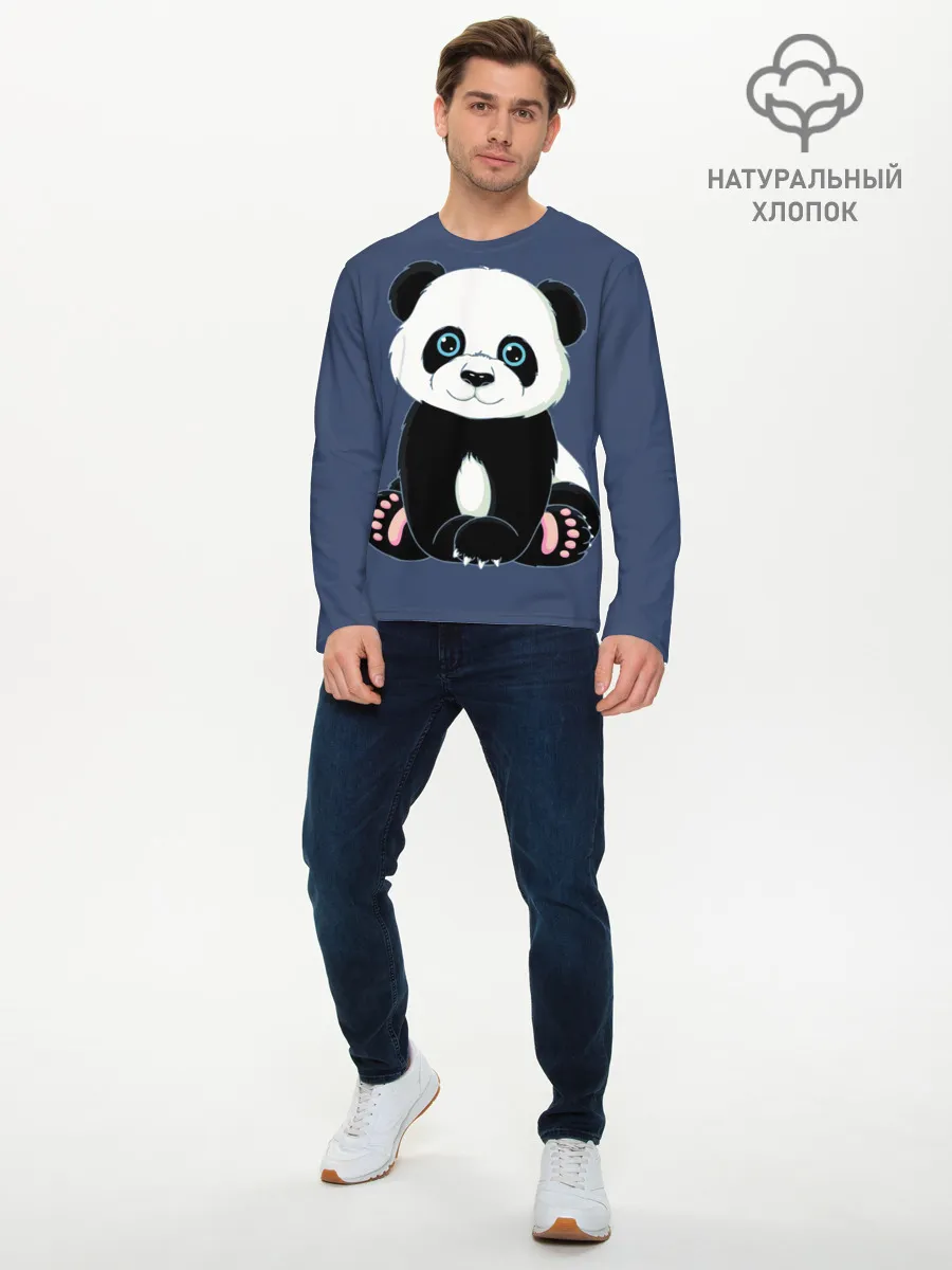 Мужской лонгслив базовый / Милая Панда