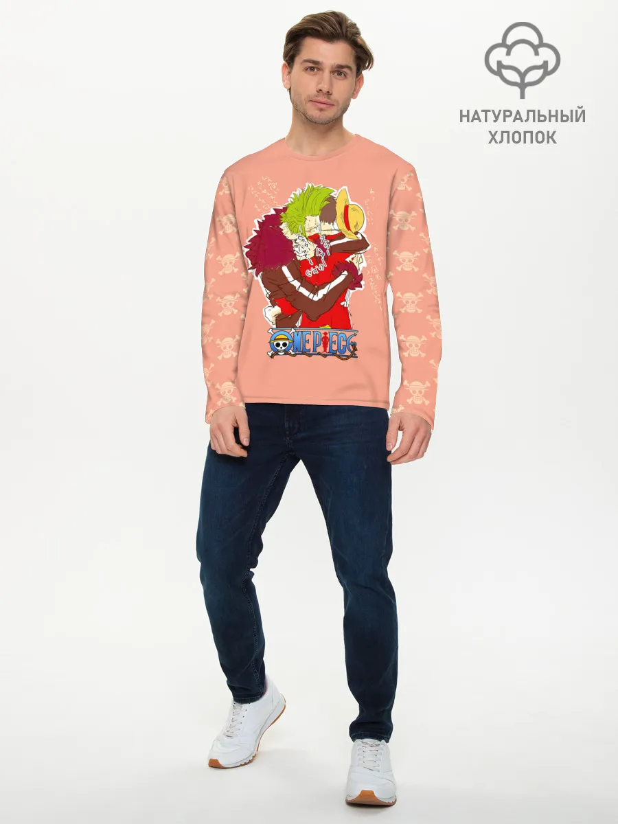 Мужской лонгслив базовый / Бартоломео и Луффи One Piece