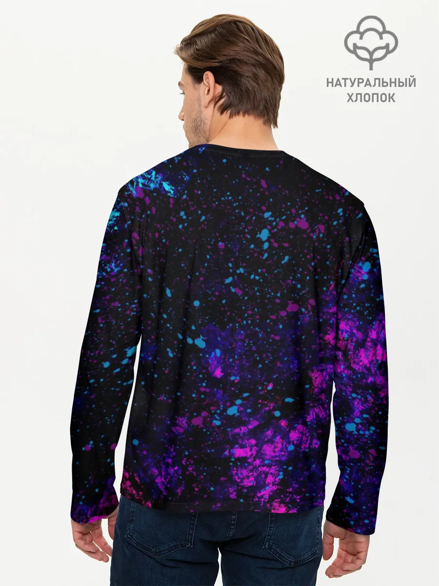 Мужской лонгслив базовый / GLITCH SMILE | ГЛИТЧ СМАЙЛ