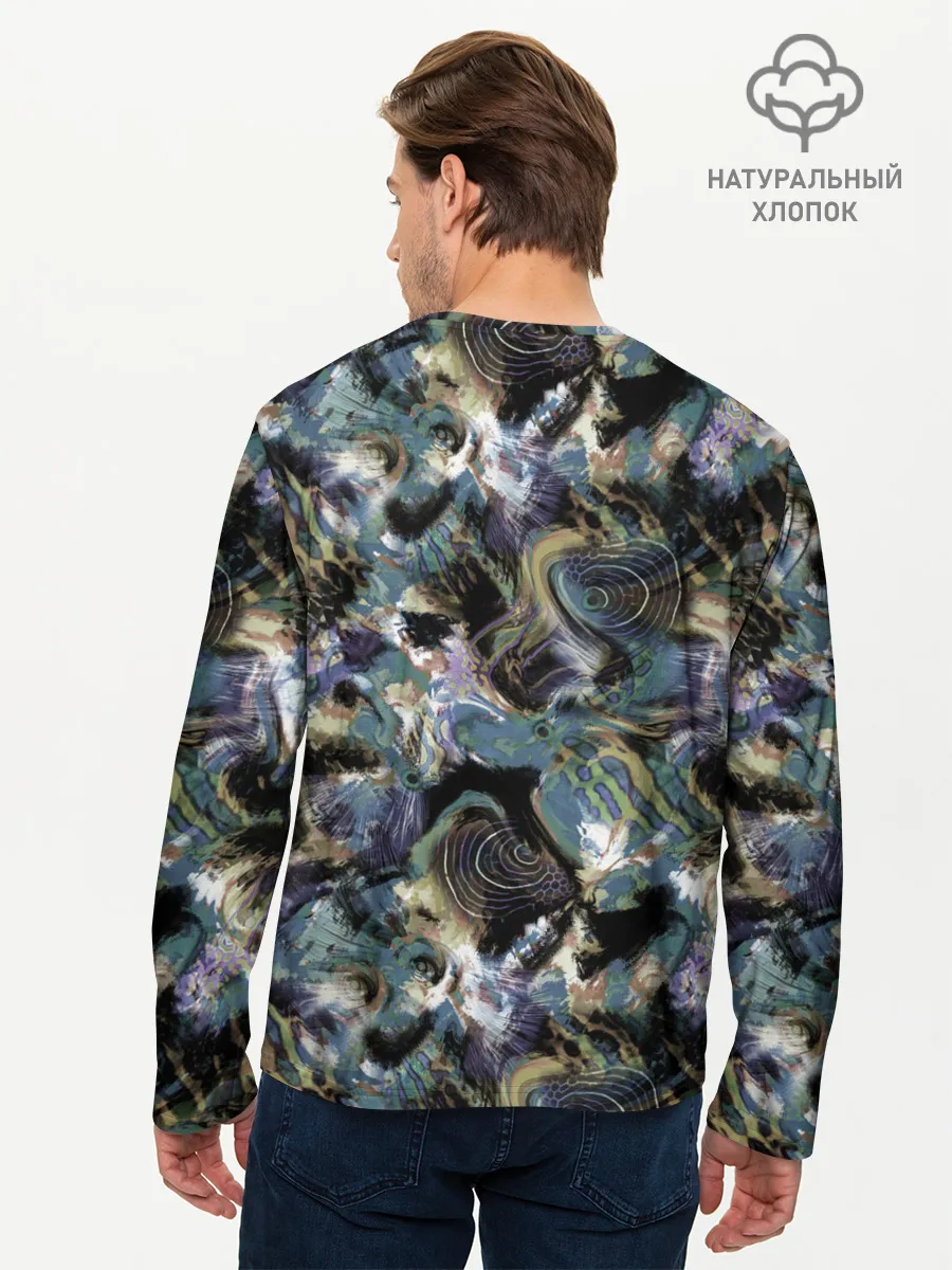 Мужской лонгслив базовый / Узор для рыбака