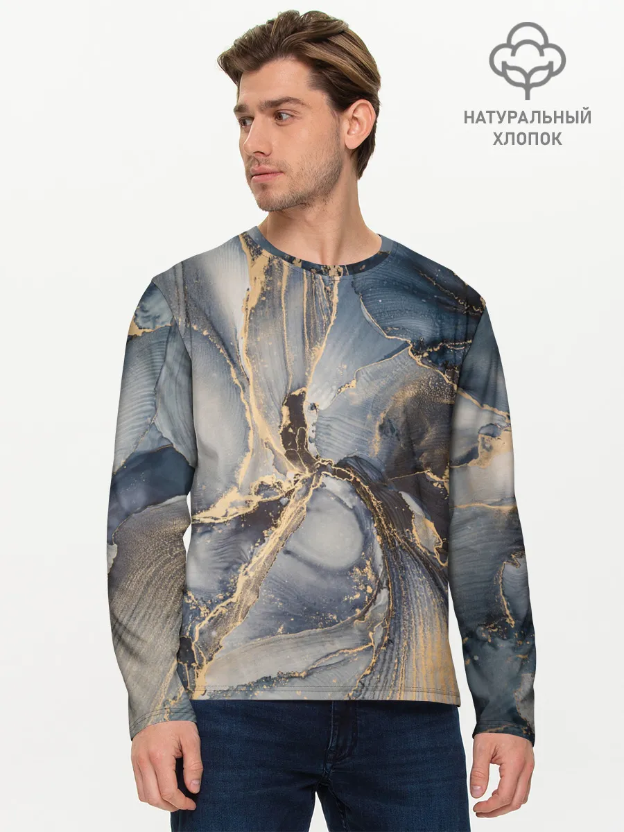Мужской лонгслив базовый / Fluid art ink mix