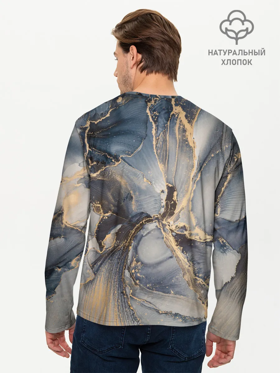 Мужской лонгслив базовый / Fluid art ink mix