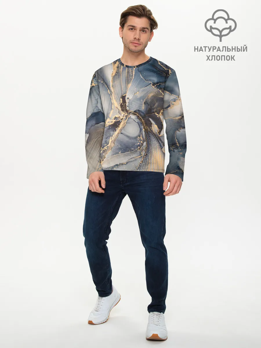 Мужской лонгслив базовый / Fluid art ink mix