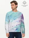 Мужской лонгслив базовый / Цветная морская пена
