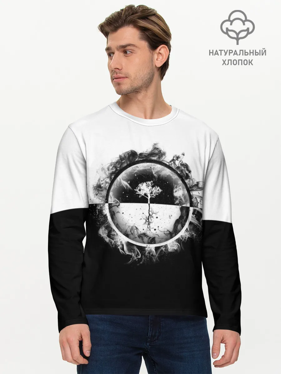 Мужской лонгслив базовый / Black and White
