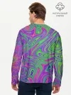 Мужской лонгслив базовый / Неоновый абстрактный узор