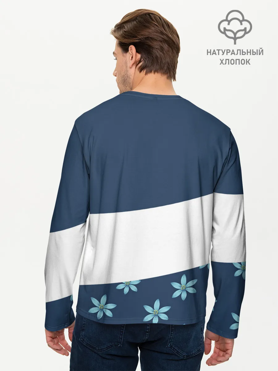 Мужской лонгслив базовый / Стильная с цветами