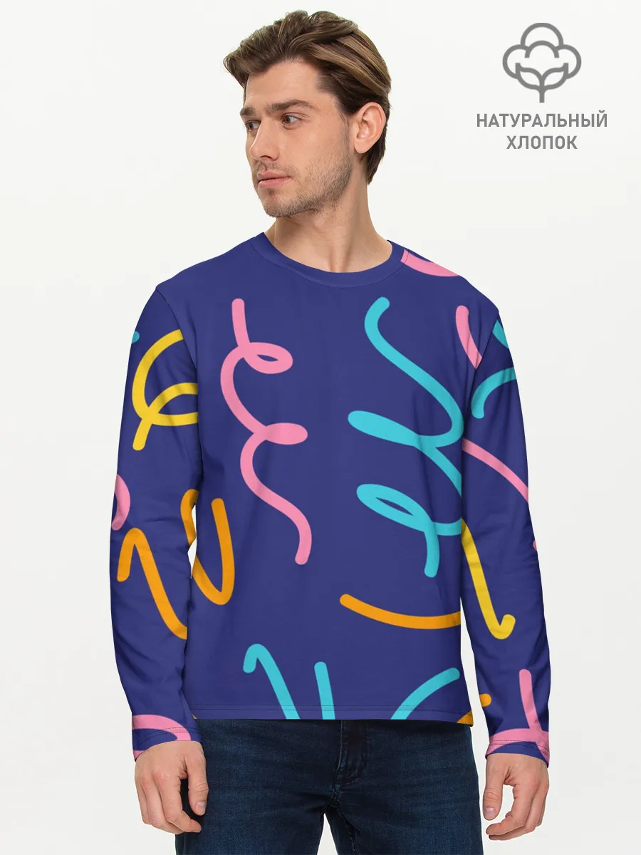 Мужской лонгслив базовый / Одноцветная ячейка