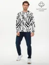 Мужской лонгслив базовый / Черно-белая зебра