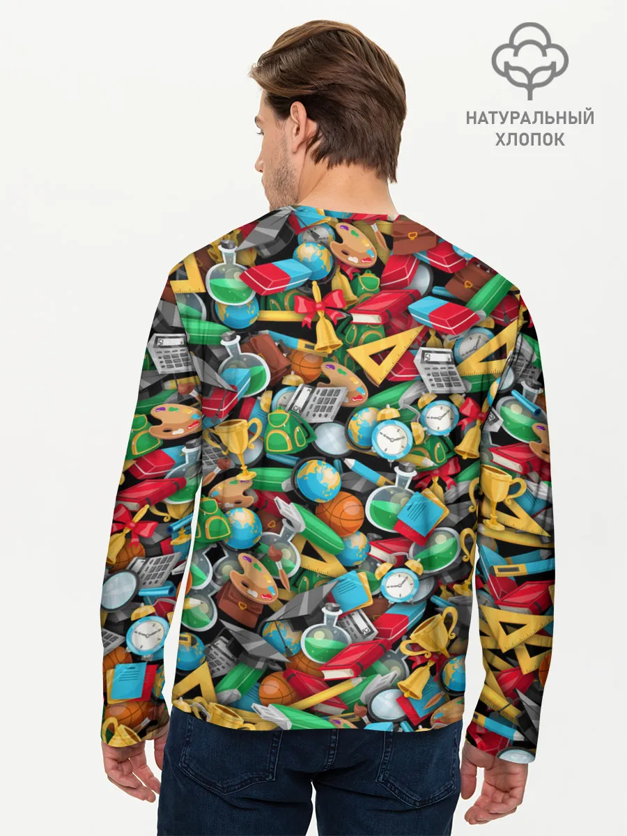 Мужской лонгслив базовый / Снова в школу