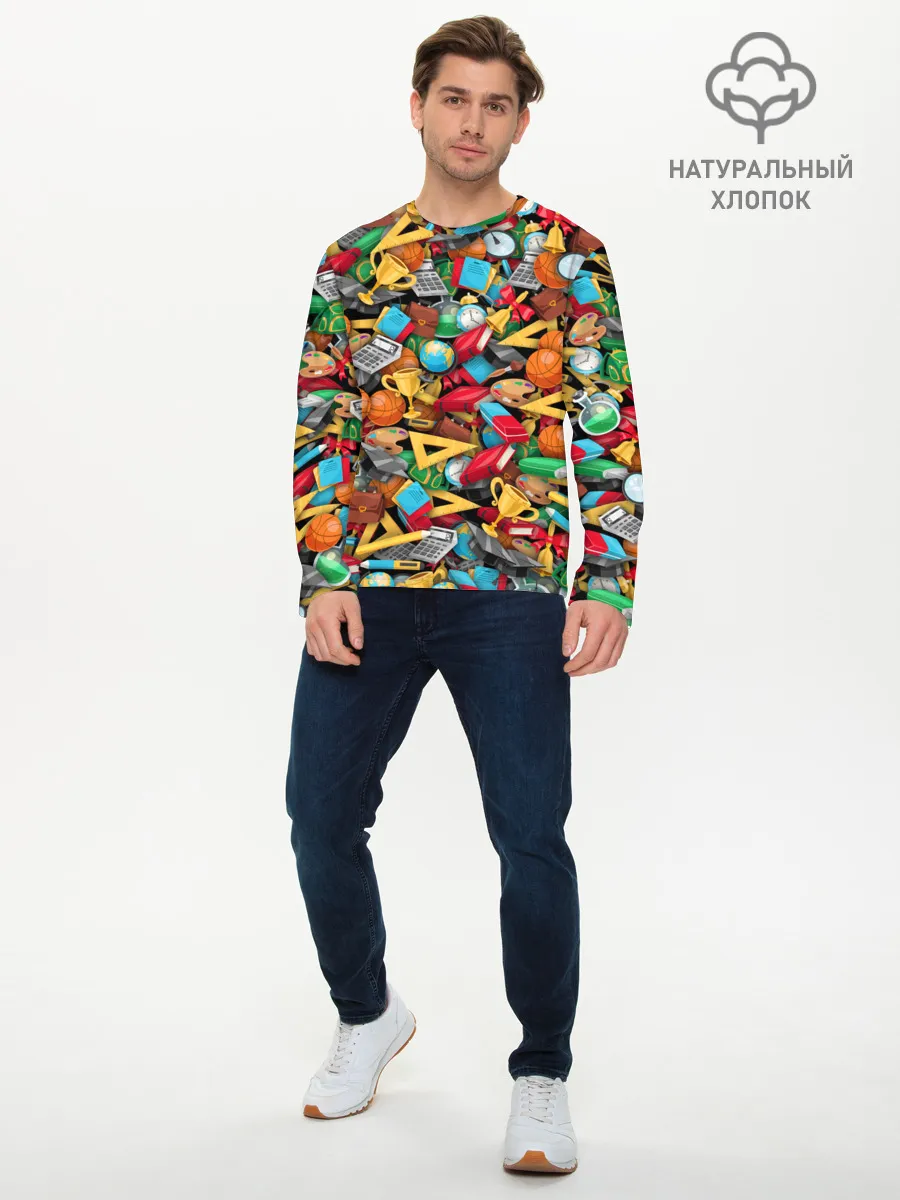 Мужской лонгслив базовый / Снова в школу