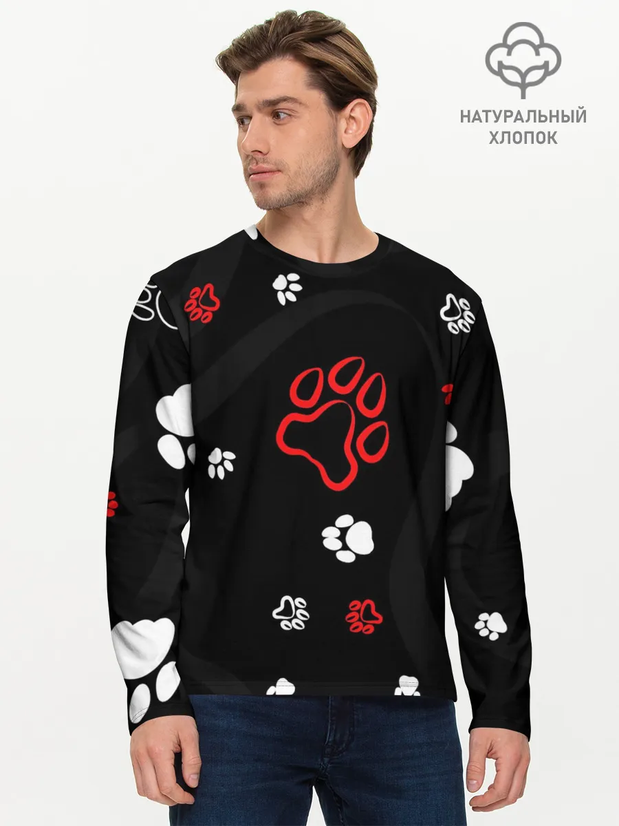 Мужской лонгслив базовый / Большая лапа