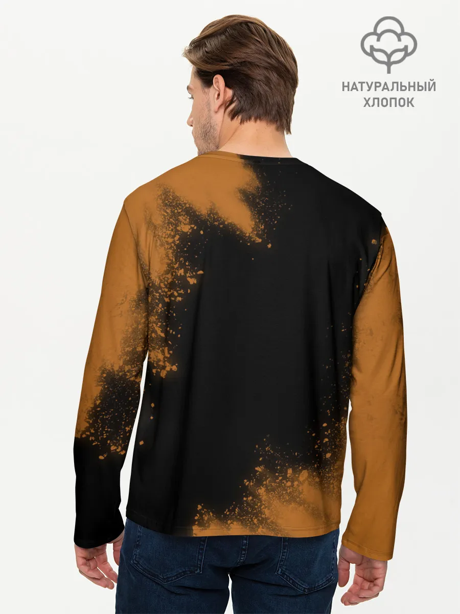 Мужской лонгслив базовый / Кошачья Йога - Взрыв