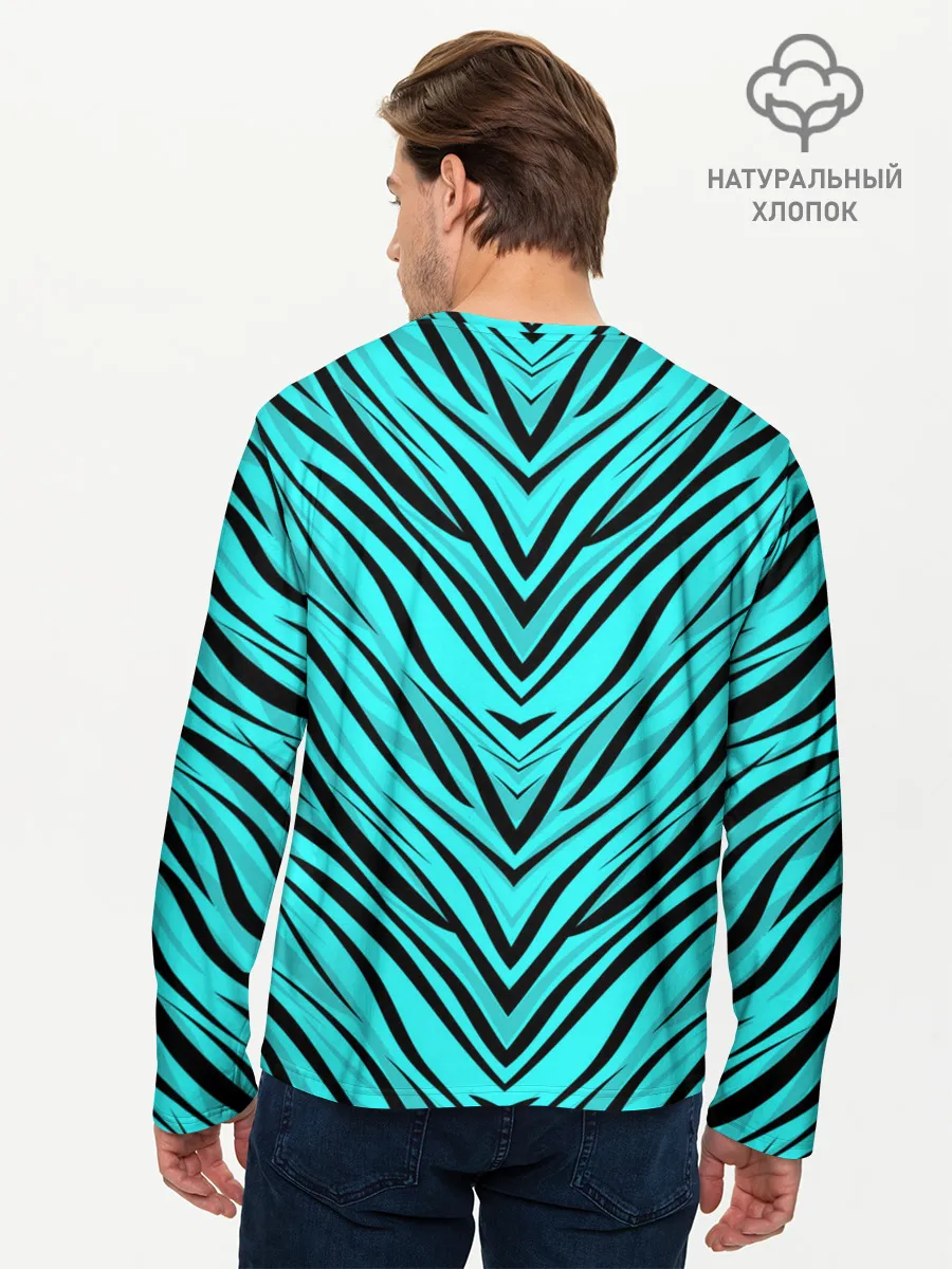 Мужской лонгслив базовый / Абстратный полосатый узор