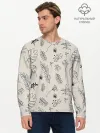 Мужской лонгслив базовый / Цветы и листья