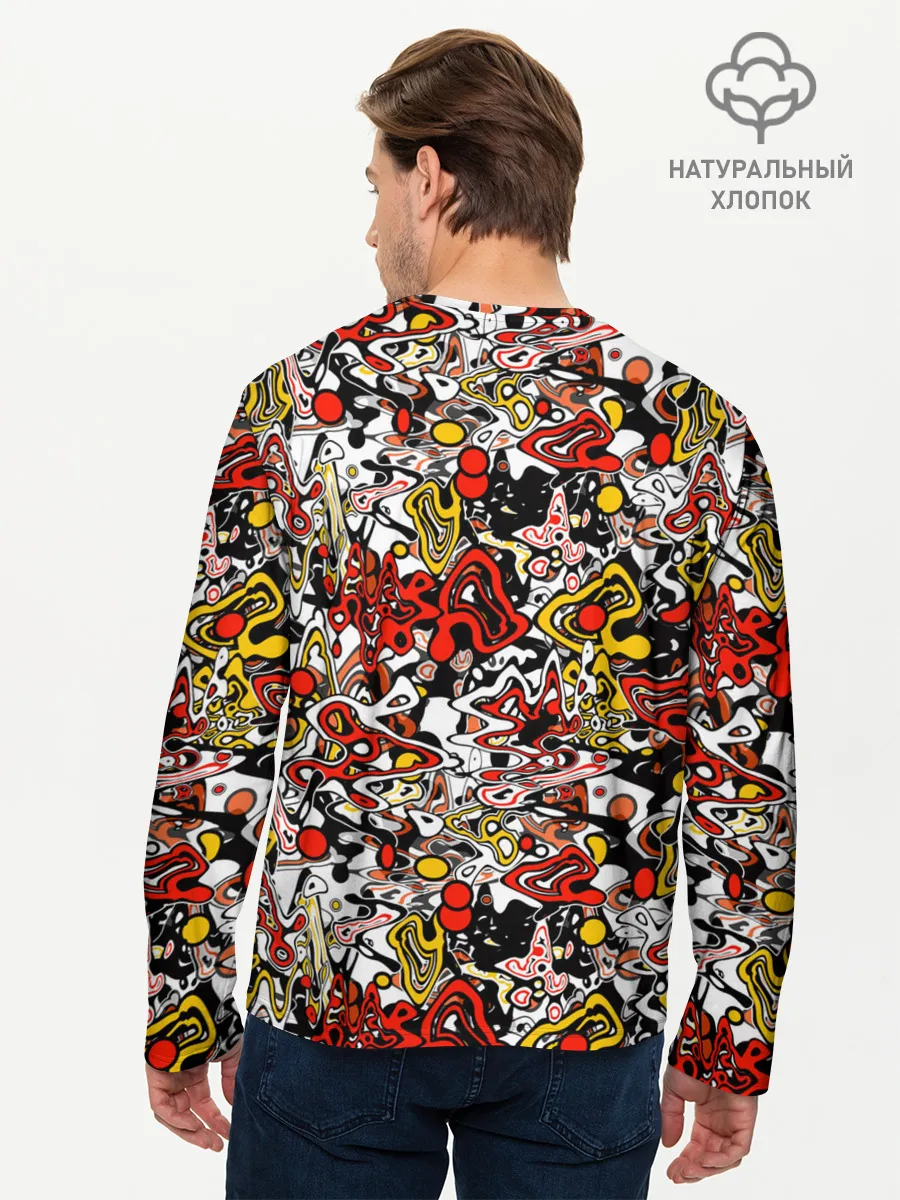 Мужской лонгслив базовый / Абстрактный разноцветный узор