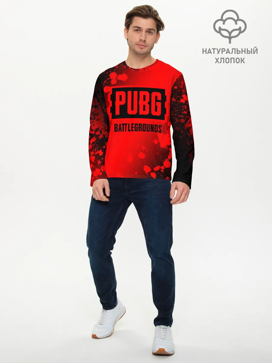 Мужской лонгслив базовый / ПАБГ: Батлграунд - Брызги