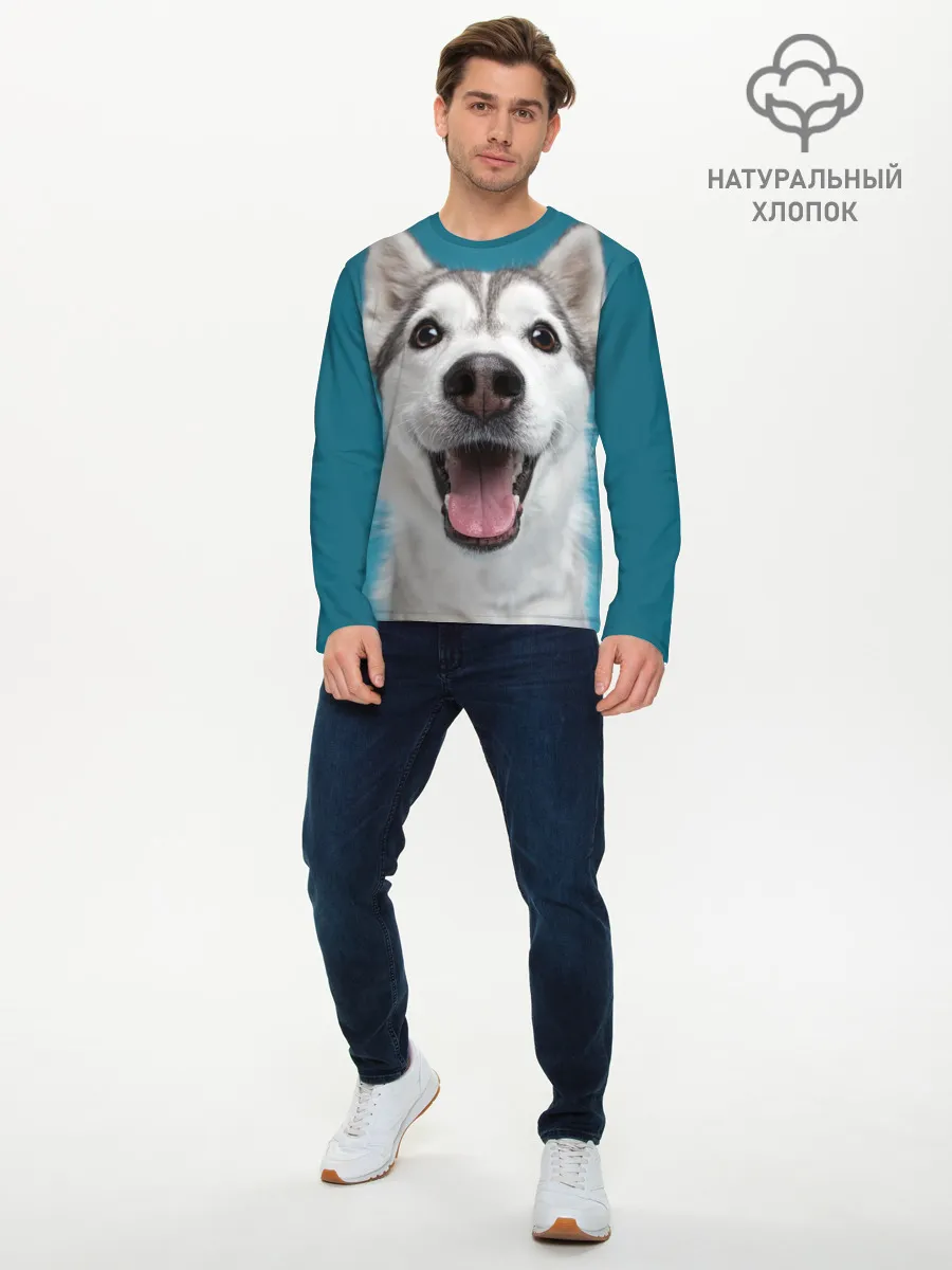 Мужской лонгслив базовый / Хаски