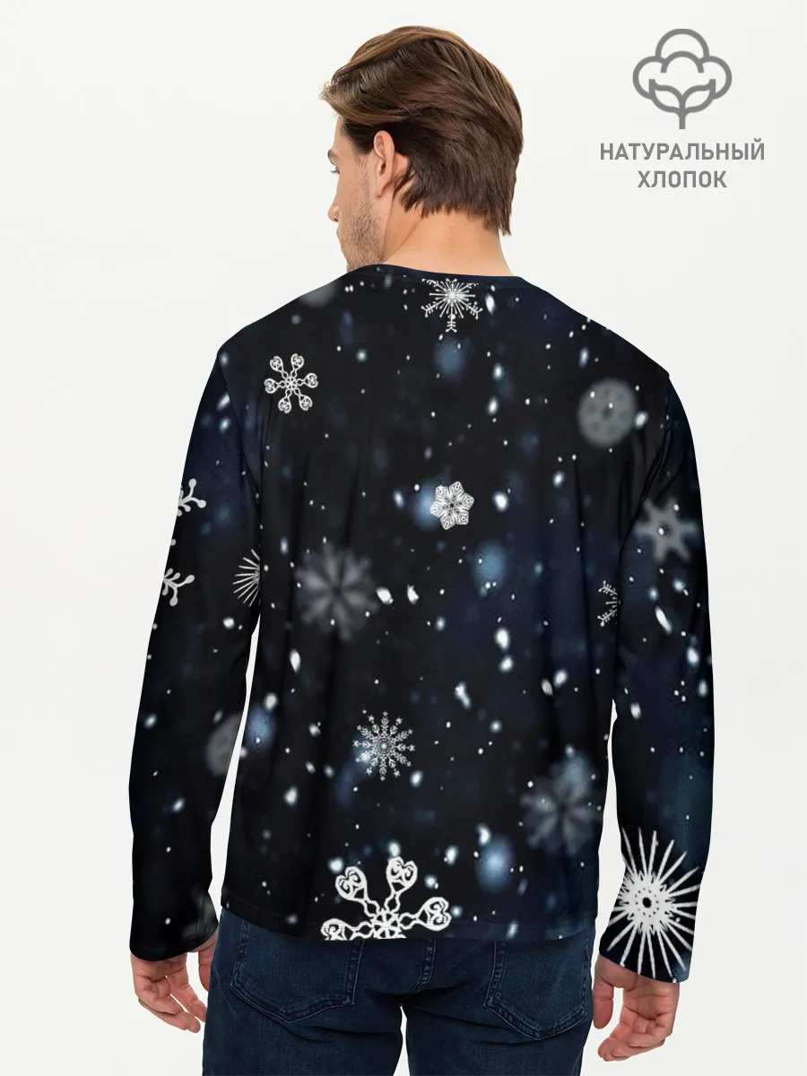 Мужской лонгслив базовый / А снег идёт
