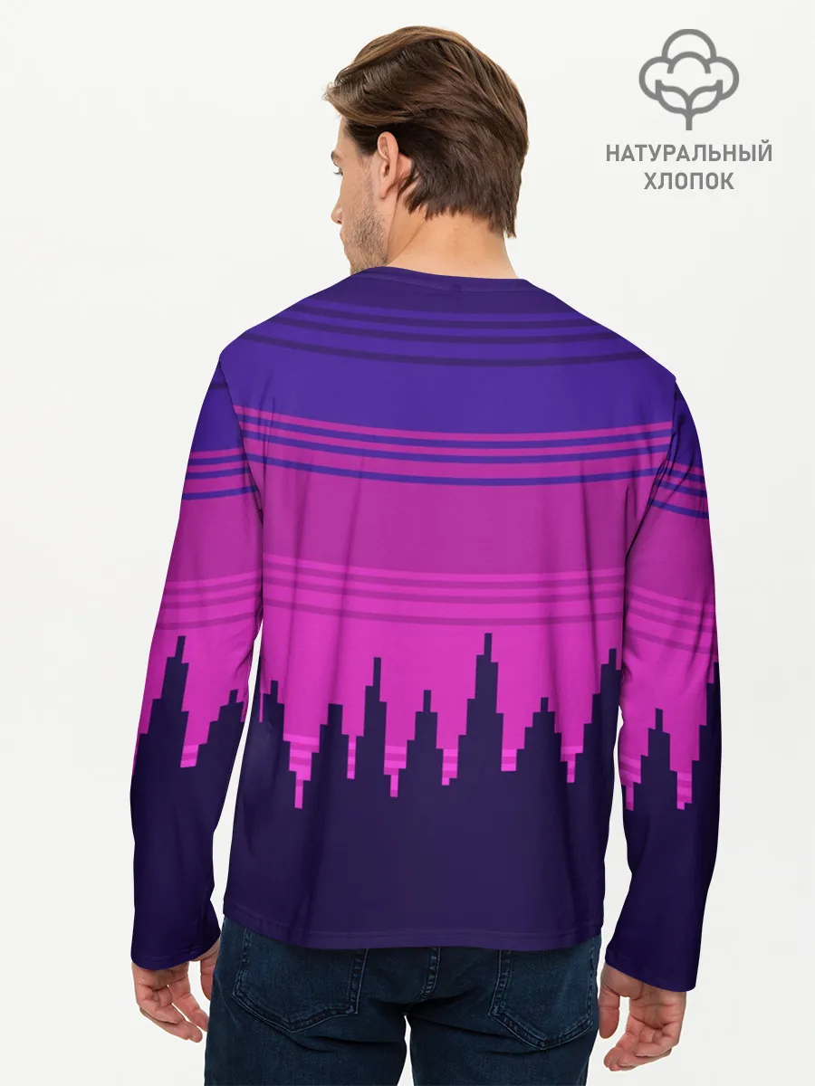 Мужской лонгслив базовый / Сиреноголовый Пиксельный Город