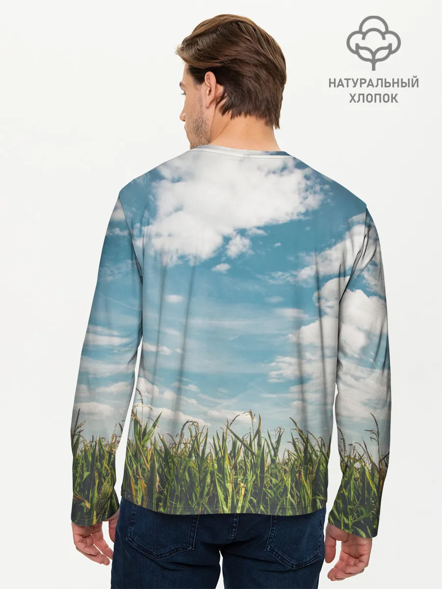 Мужской лонгслив базовый / Небушко и полюшко