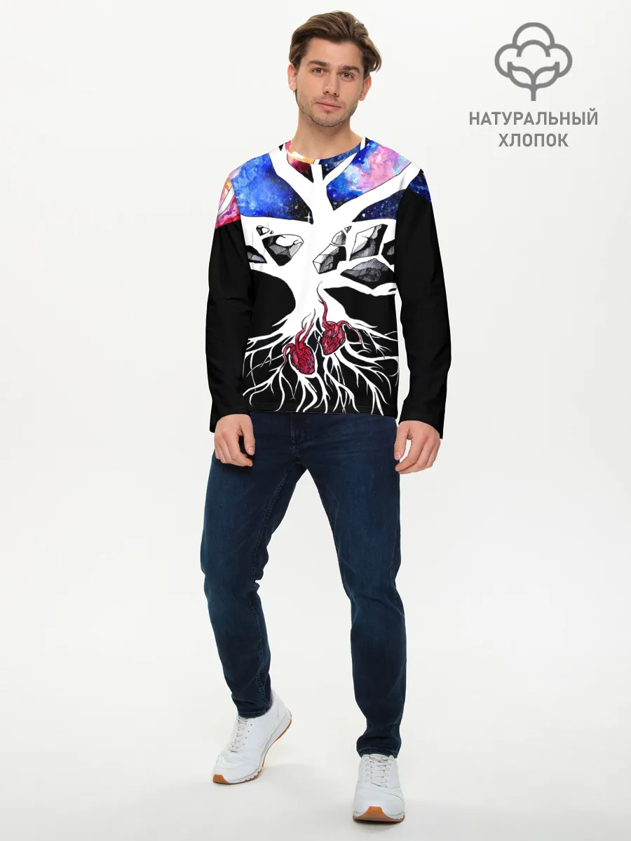 Мужской лонгслив базовый / Звёздные сердца