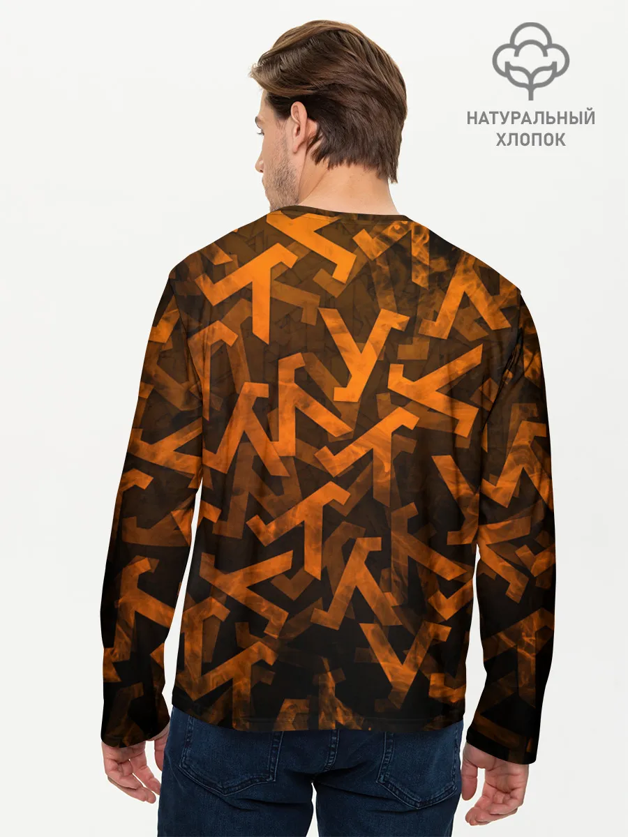 Мужской лонгслив базовый / ЛОГО КНОПКА | HALF-LIFE