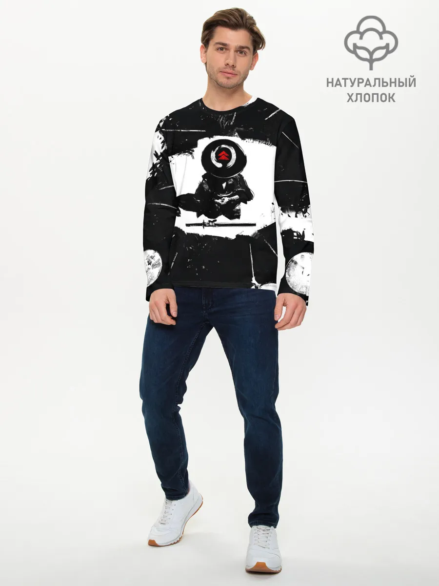 Мужской лонгслив базовый / Ghost of Tsushim | Призрак Цусимы