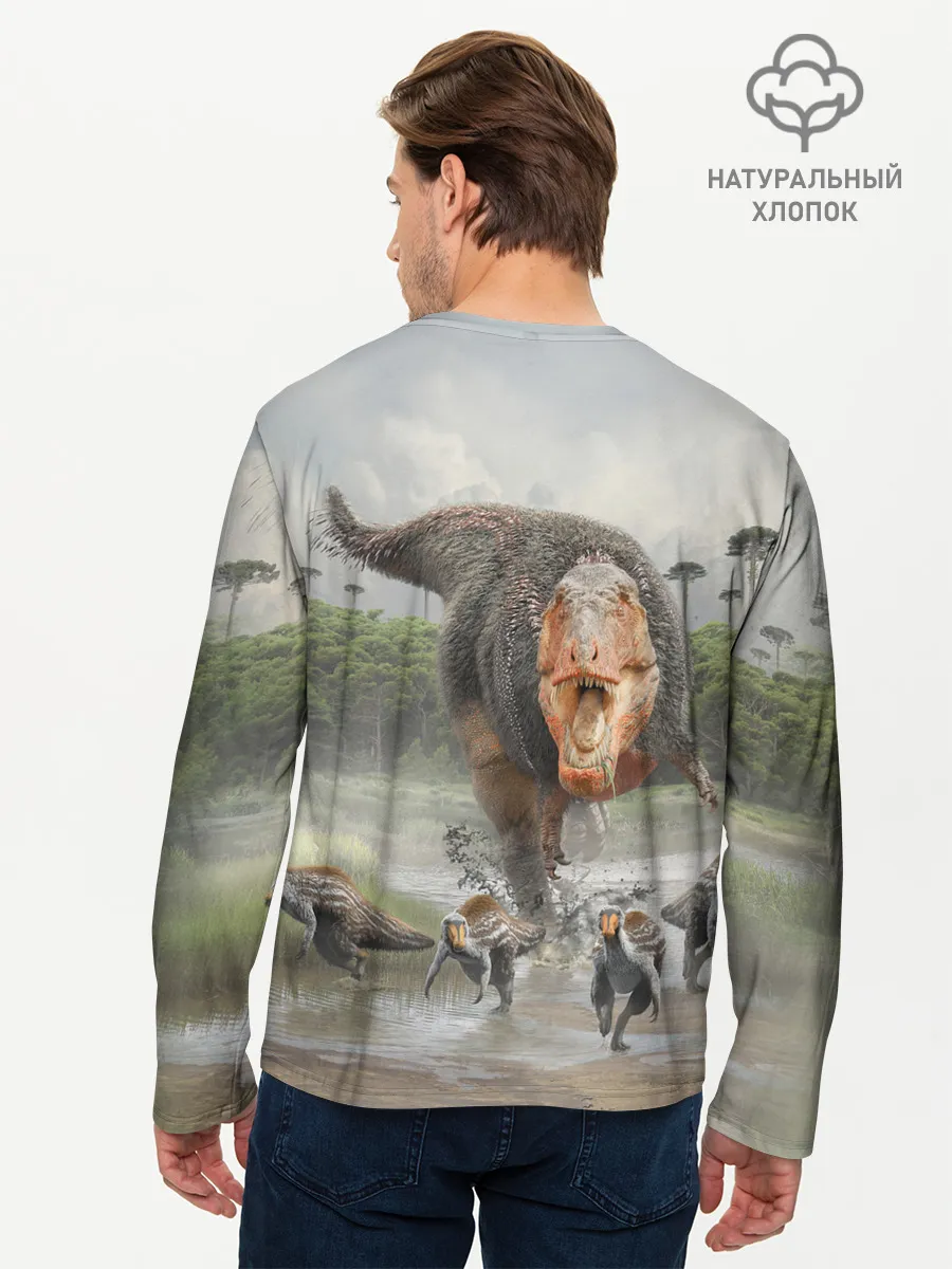 Мужской лонгслив базовый / Т-Рекс | Динозавр | Dino